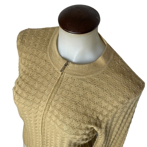 TEXTURED Knit Zip Front Cardigan Sweater💛 - Picture 3 of 9